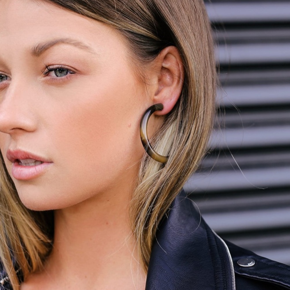 Tortoise Hoop Earrings
